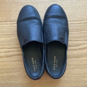 Cole Haan Black slip Ons